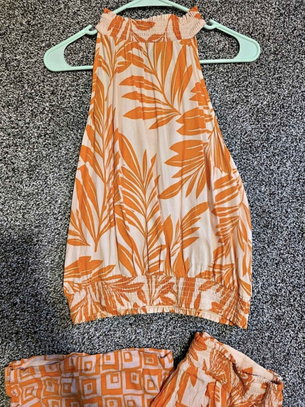 BRAND NEW Angie Orange & White Floral Tank Top
